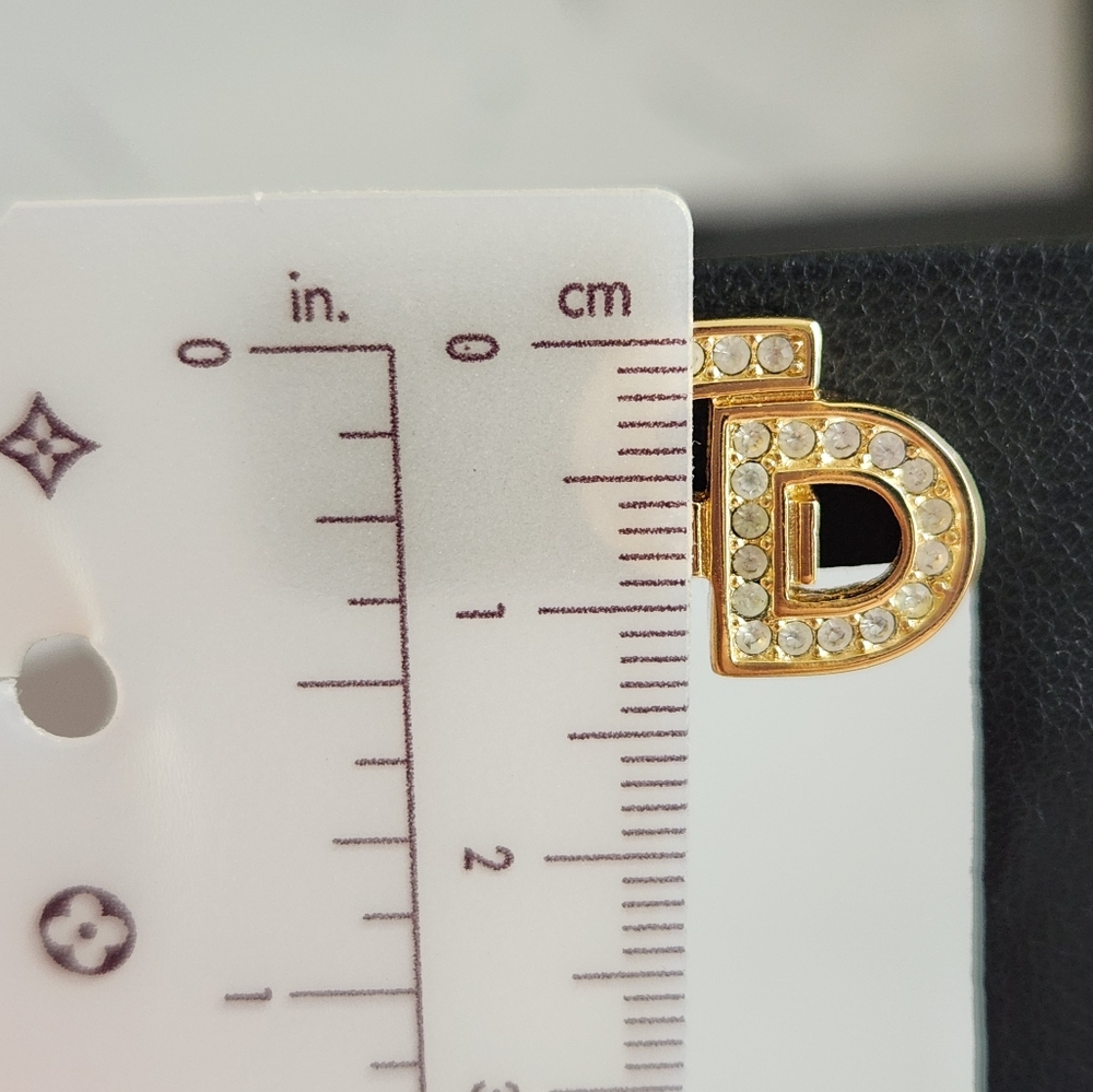 💰 SOLD 💰 22. 💎 Christian Dior Gold Tone CD Logo Earrings with Crystal Accents - Picture 5 of 5